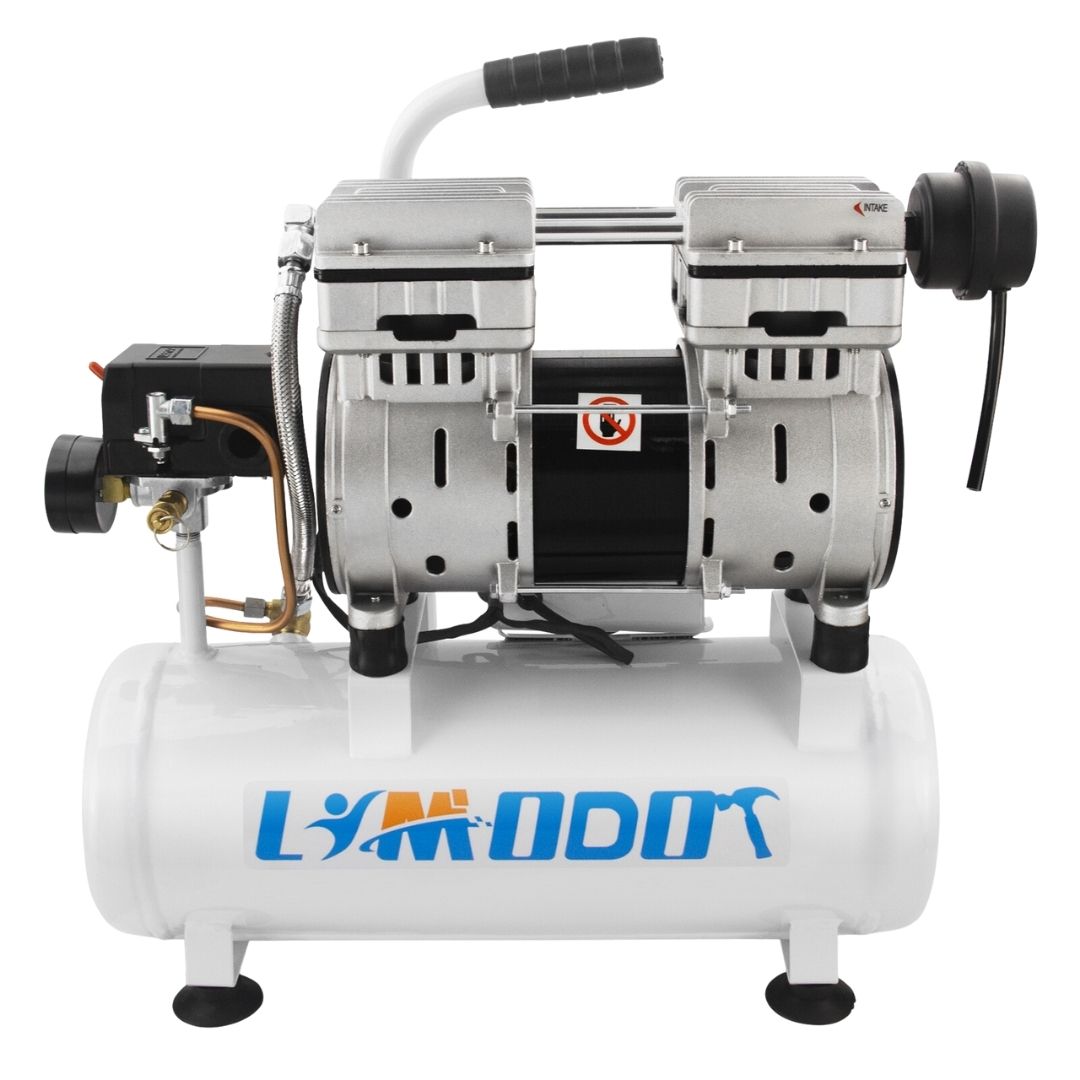 Limodot 1 HP Portable Oil-Free Air Compressor, 60dB Ultra Quiet With 2 Gallon Durable Steel Air Tank, 2.5 CFM at 90 PSI, Fast 14s Recovery Time, Ideal For Shop, Garage, Nail Gun, Pneumatic Tools
